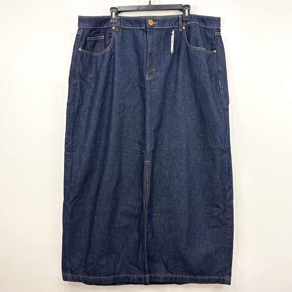 Lane Bryant Denim Maxi Skirt 20 NWT High Rise Flex Magic Waistband Country